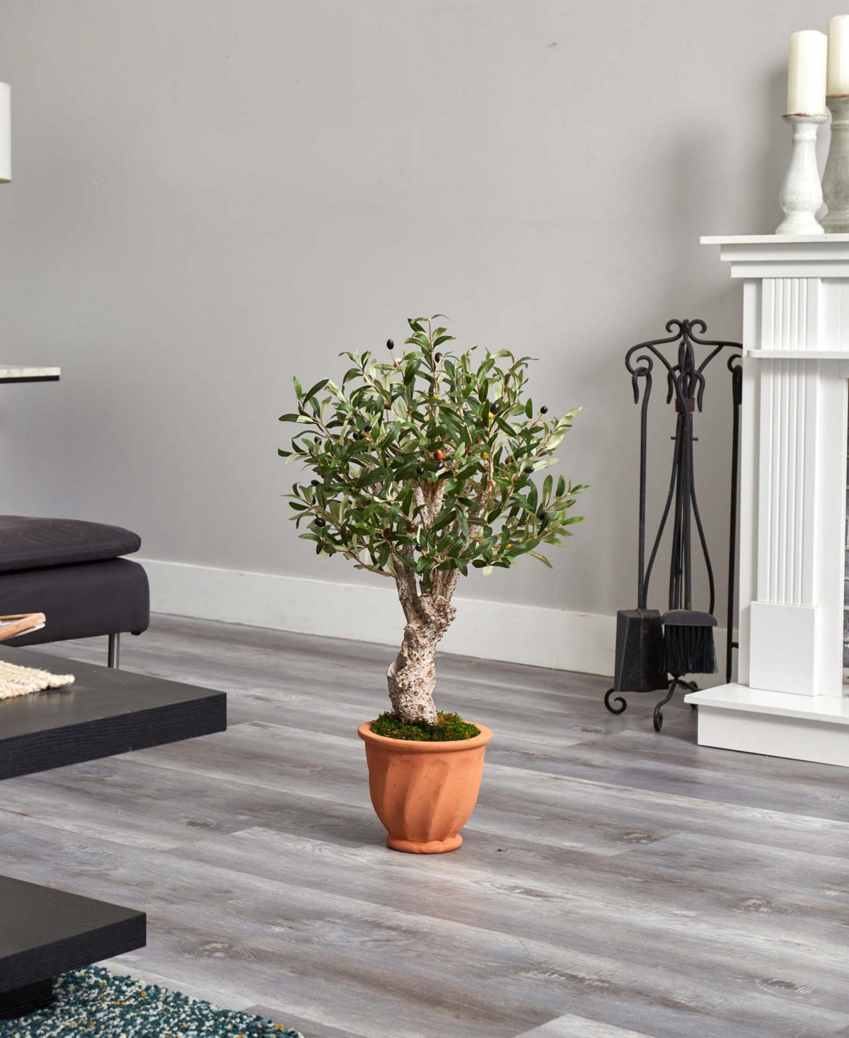 Nearly Natural 3' Olive Artificial Tree in Terracotta Planter