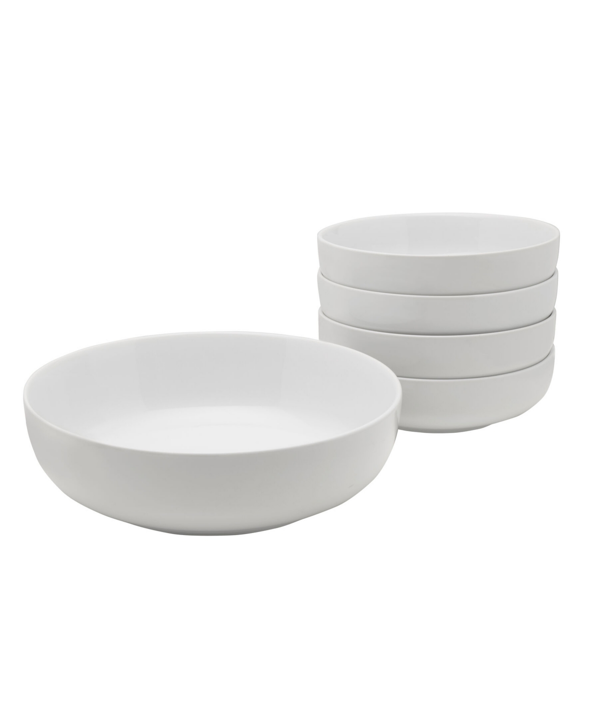 Everyday Whiteware Pasta Bowls 5 Piece Set - White