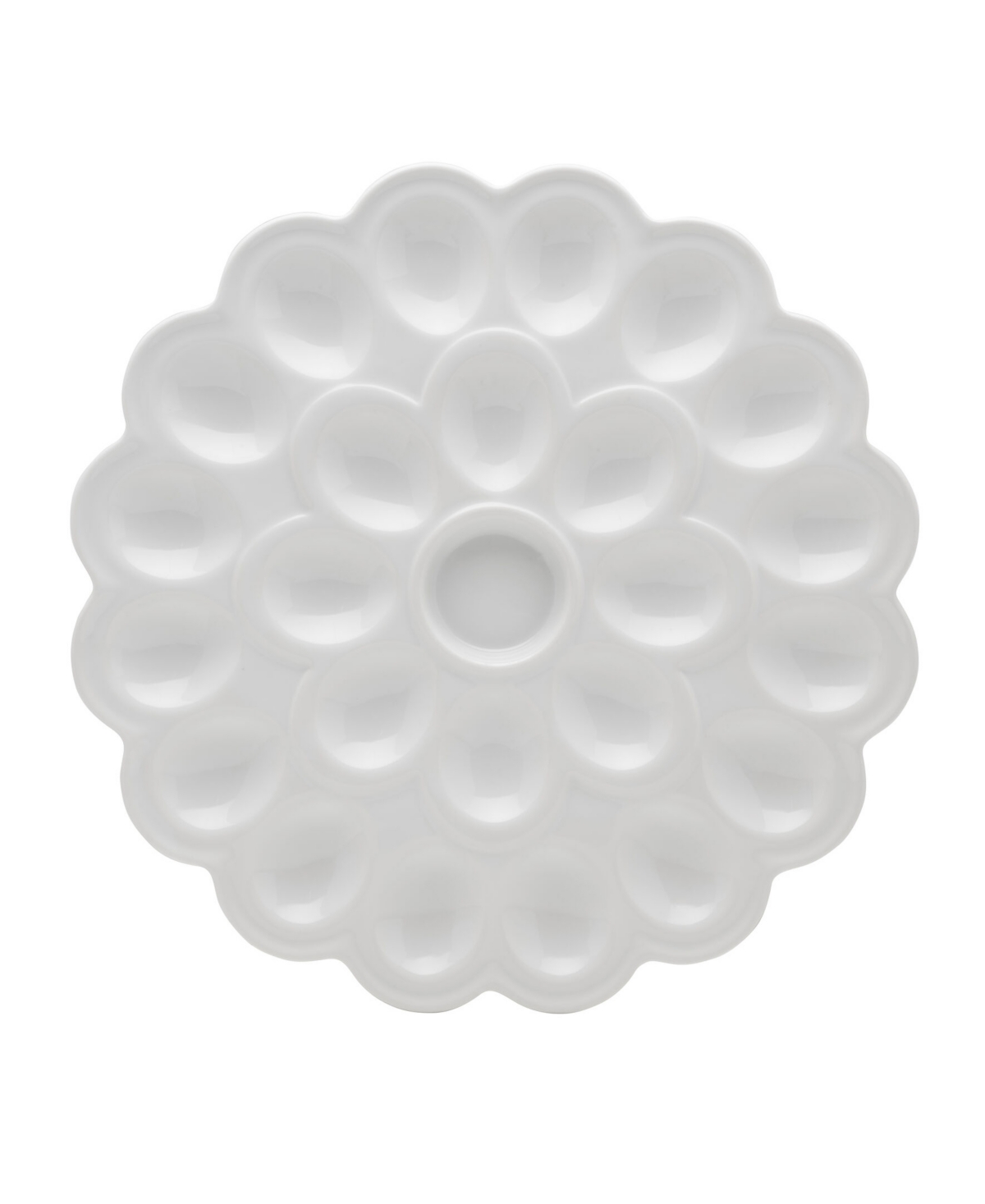Fitz And Floyd Everyday 24 Count Porcelain Flower Egg Tray In White