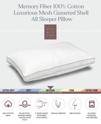 Memory Fiber Luxurious Mesh Gusseted Any Position Pillow, King