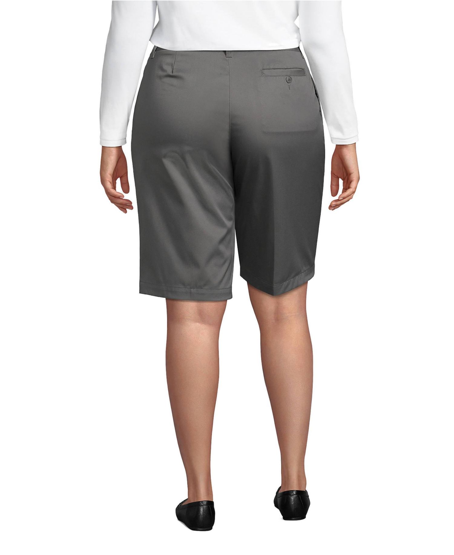 Women's Plain Front Blend Chino Shorts