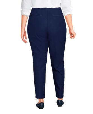 Women's Plus Size High Rise Bi Stretch Pintuck Pencil Ankle Pants