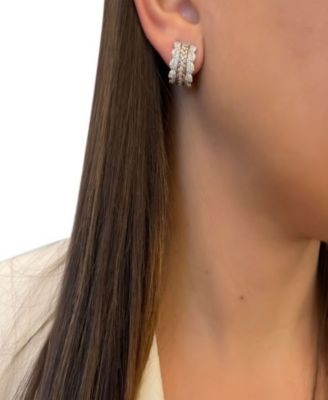 Nude Diamond (1 ct. t.w.) & Chocolate Diamond (1 ct. t.w.) Hoop Earrings in 14k White Gold