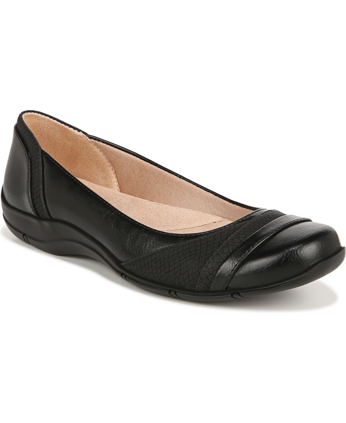 Dig Flats - Black Faux Leather