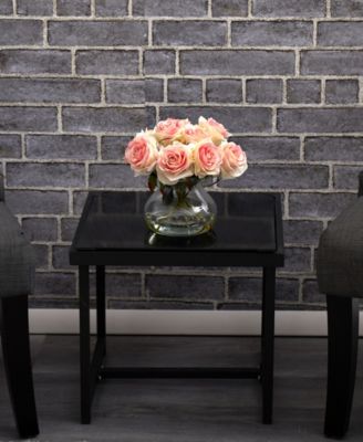 Pink Rose Artificial Arrangement with Vase