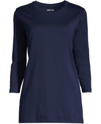Women's Plus Size 3/4 Sleeve Cotton Supima Crewneck Tunic