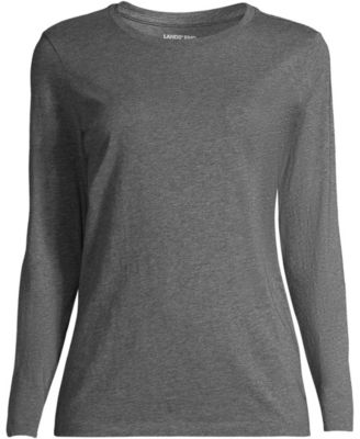 Plus Size Supima Cotton Long Sleeve Crewneck T-Shirt