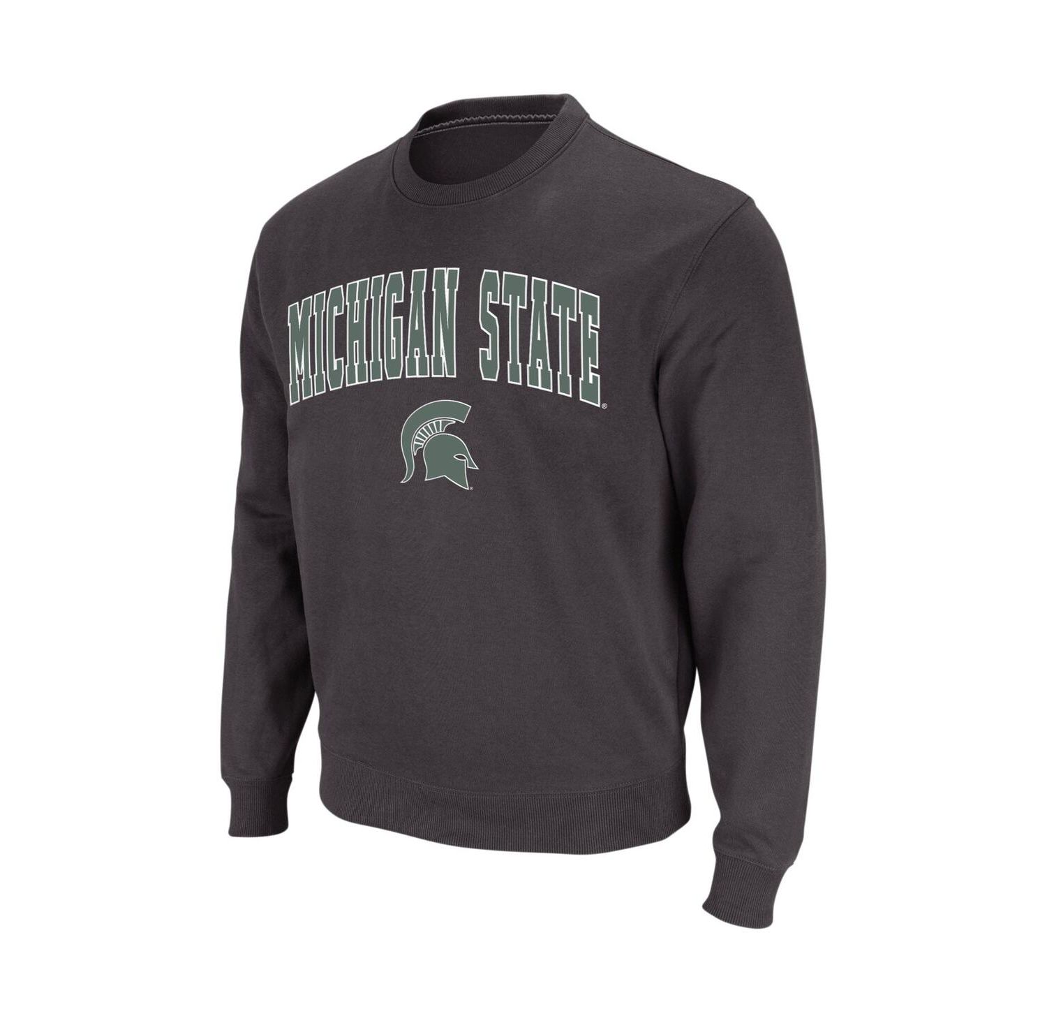 Men's Michigan State Spartans Arch and Logo Crew Neck Sweatshirt