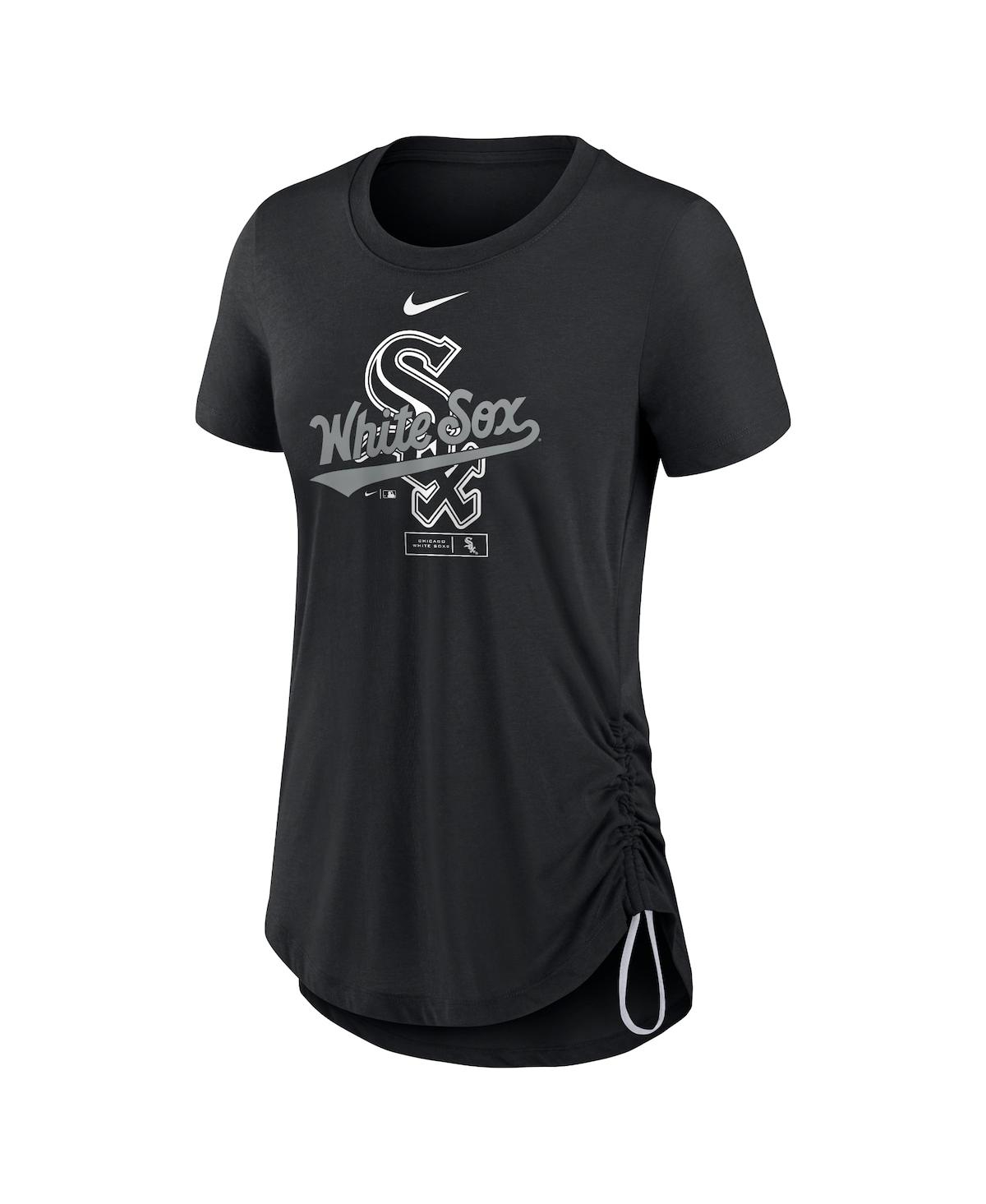 Shop Nike Women's  Black Chicago White Sox Side Cinch Fashion Tri-blend Performance T-shirt