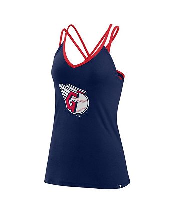 Fanatics Women's Navy Cleveland Guardians Barrel It Up Cross Back V-Neck Tank Top - Macy's