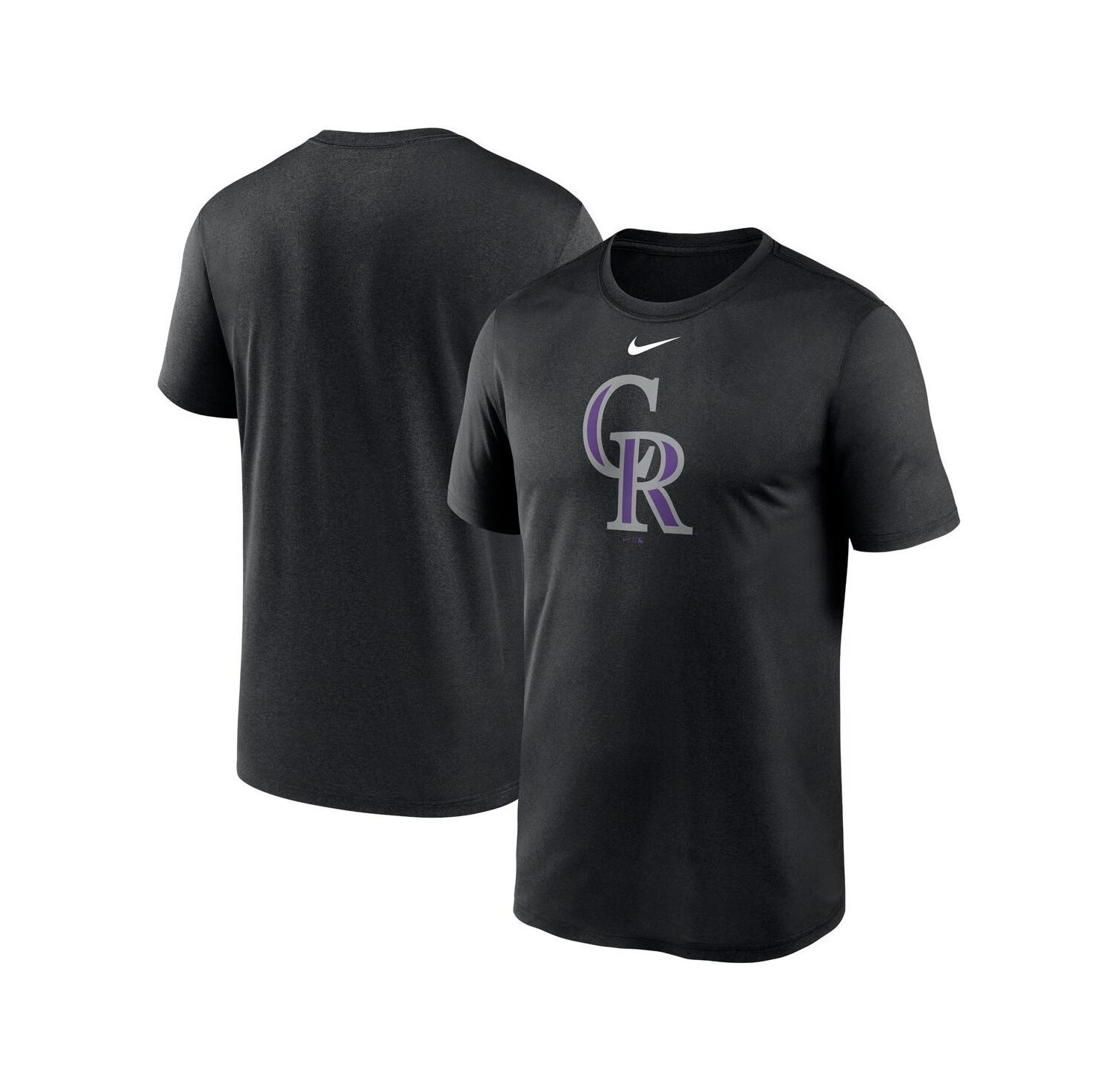 Men's Black Colorado Rockies New Legend Logo T-shirt