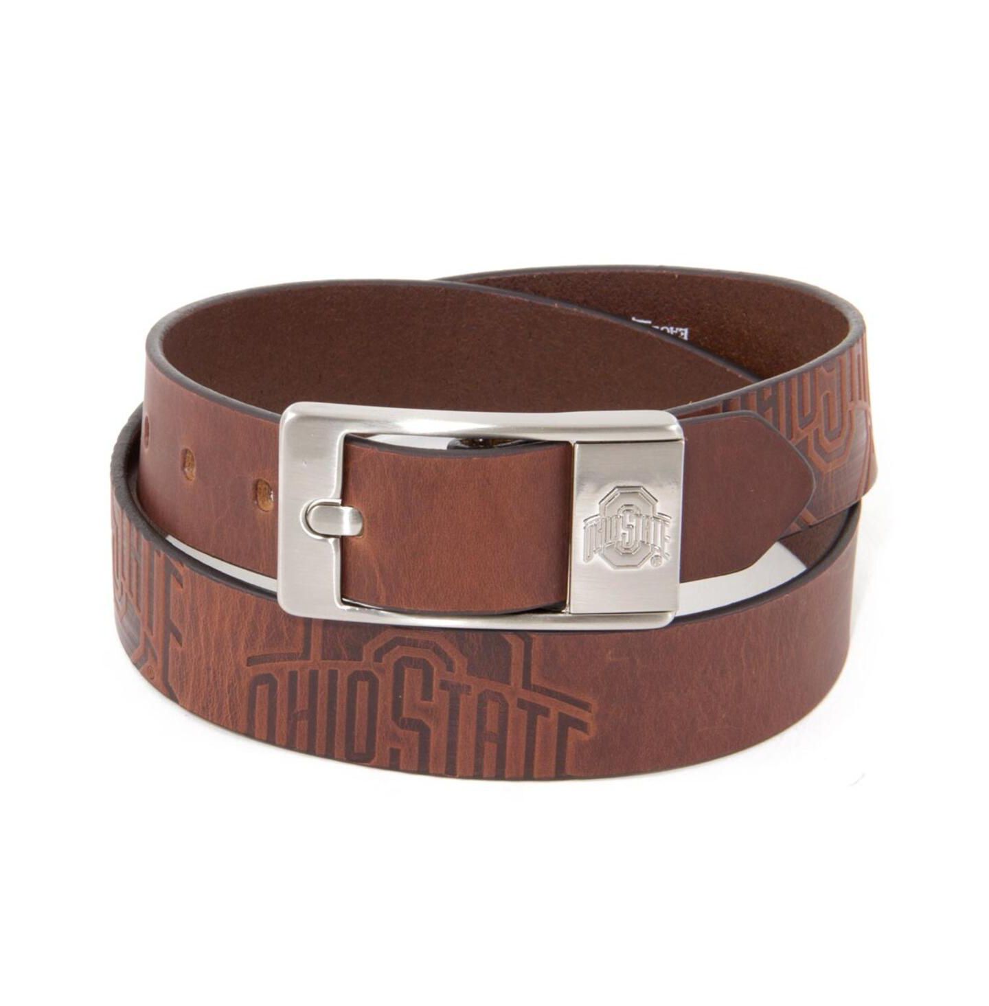 Мужской ремень Eagles Wings Ohio State Buckeyes Brandish Leather Belt - Brown — фото 1