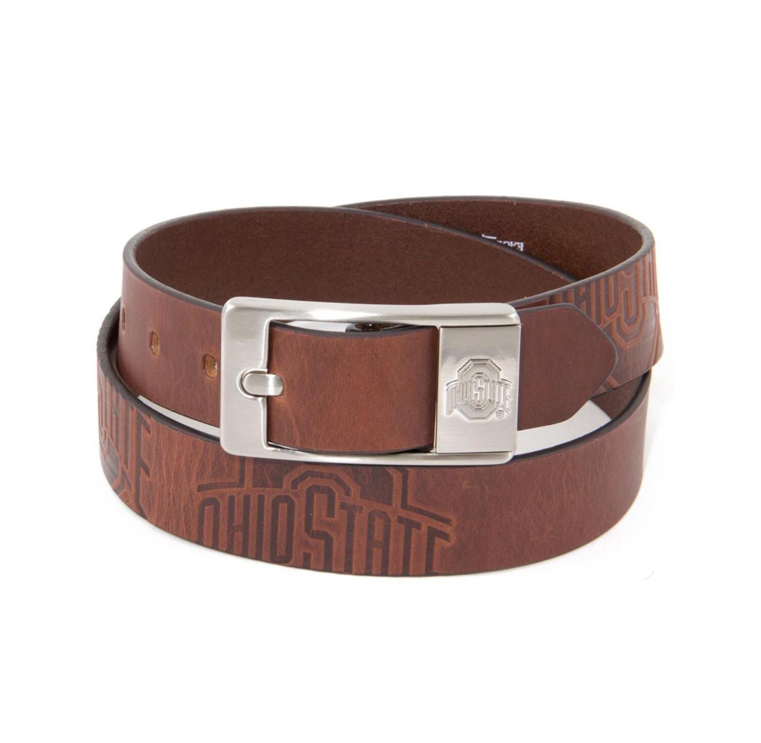 Men's Ohio State Buckeyes Brandish Leather Belt - Brown