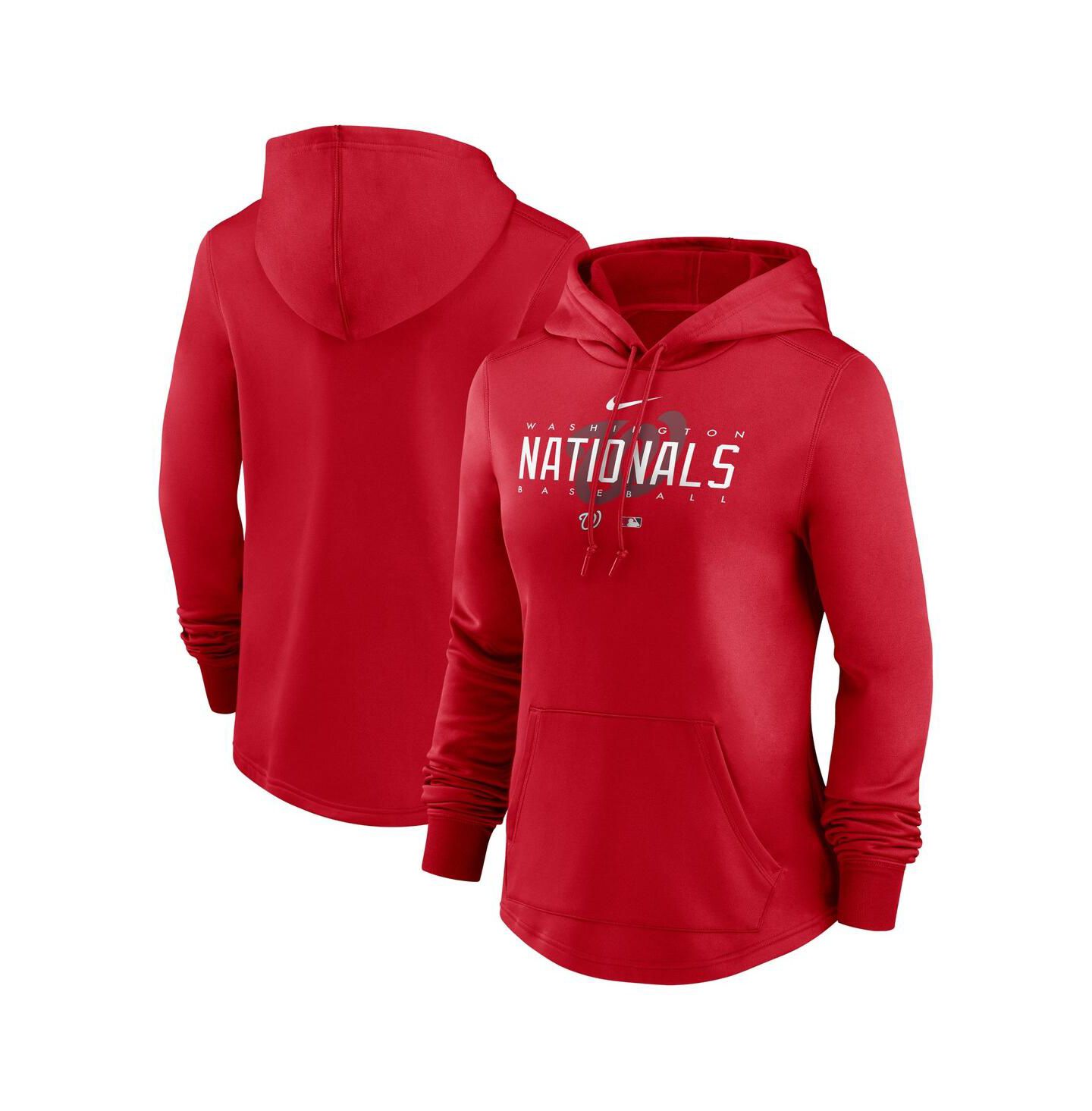 Женское худи Nike Red Washington Nationals Authentic Collection Pregame Performance Pullover — фото 1