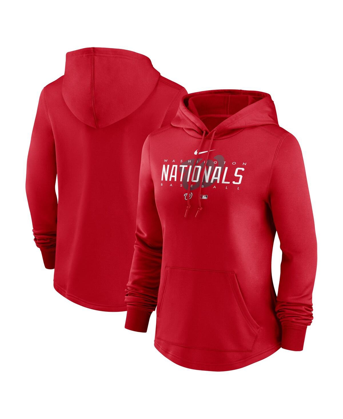 Nike Women's  Red Washington Nationals Authentic Collection Pregame Performance Pullover Hoodie In Red