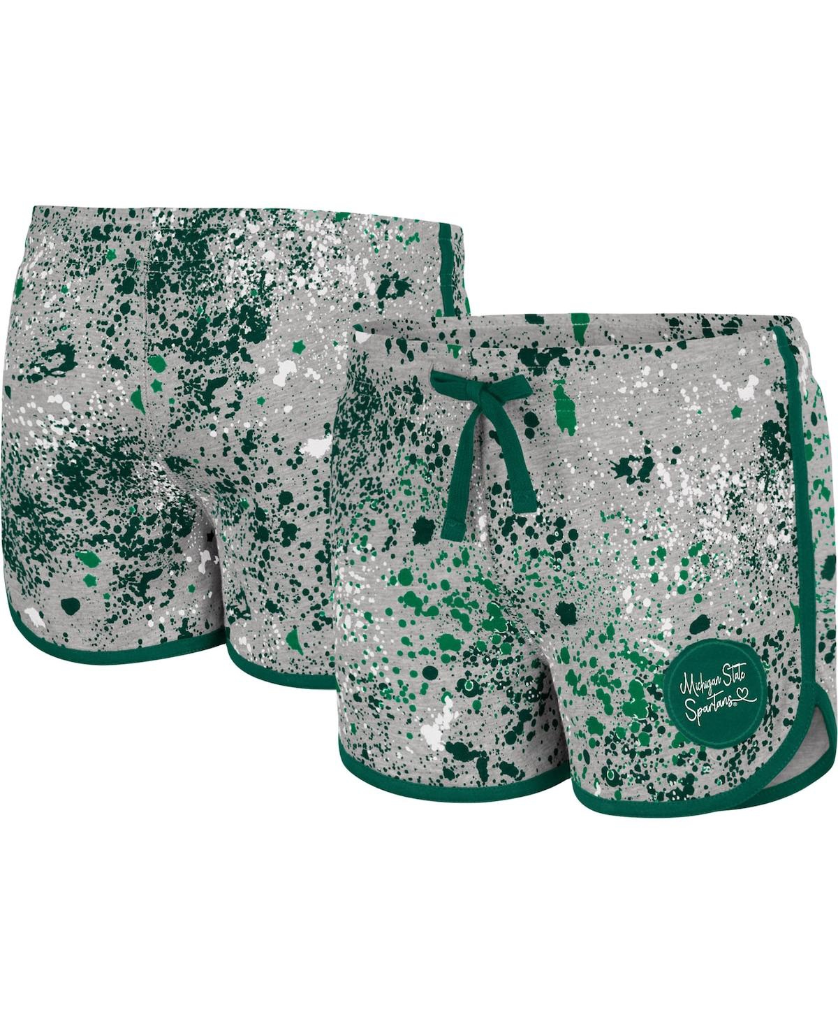 COLOSSEUM BIG GIRLS COLOSSEUM HEATHER GRAY MICHIGAN STATE SPARTANS SWEET PEA SHORTS