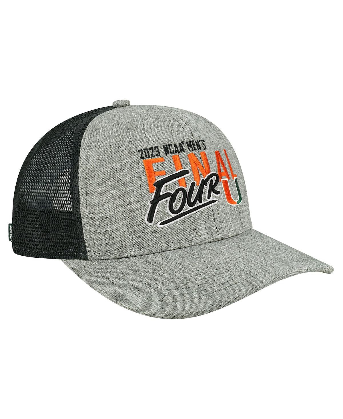 Men's Legacy Athletic Heather Gray Miami Hurricanes 2023 Ncaa Men's Basketball Tournament March Madness Final Four Trucker Adjustable Hat - Heather Gr