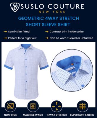 Men's Slim-Fit Geo-Print Performance Shirt