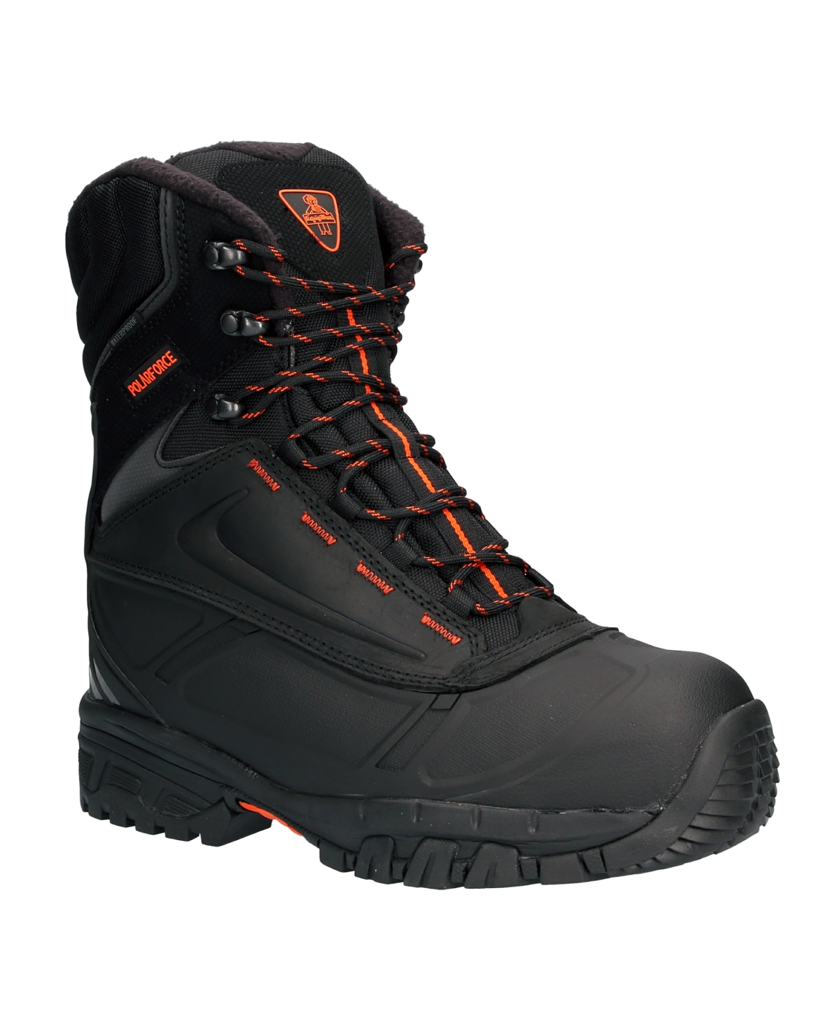 Men's Polar Force Max Waterproof Insulated 8-Inch Leather Work Boots - Black