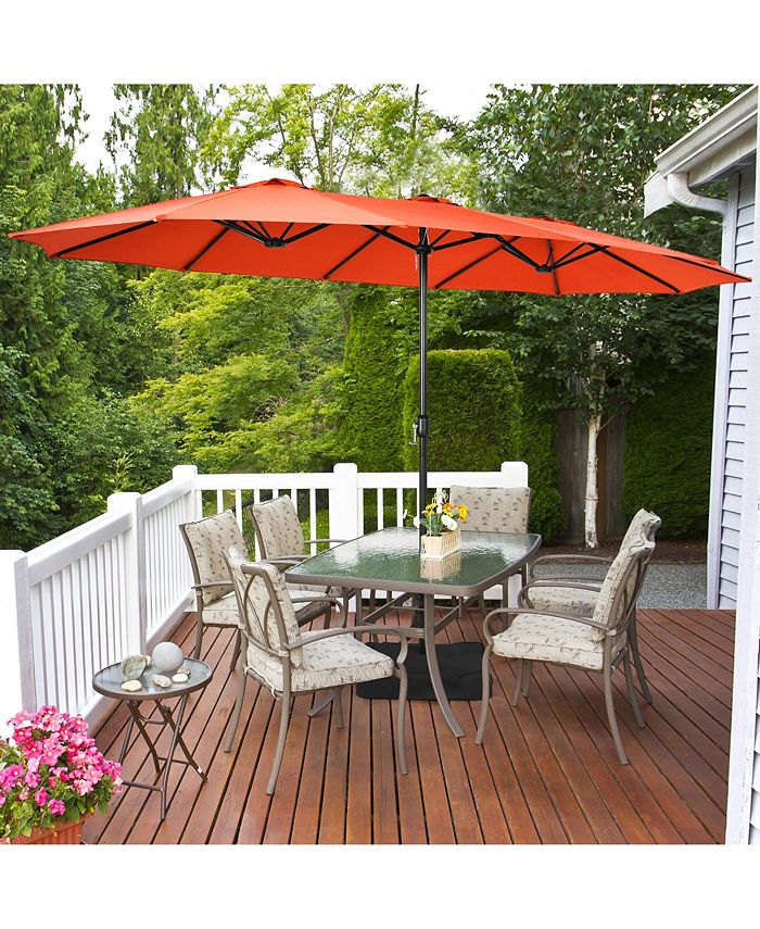 Costway 15 Ft Patio Double Sided Umbrella Outdoor Market Umbrella Macy's