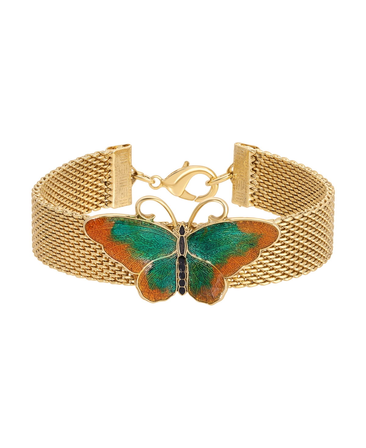 2028 Enamel Butterfly Bracelet In Green