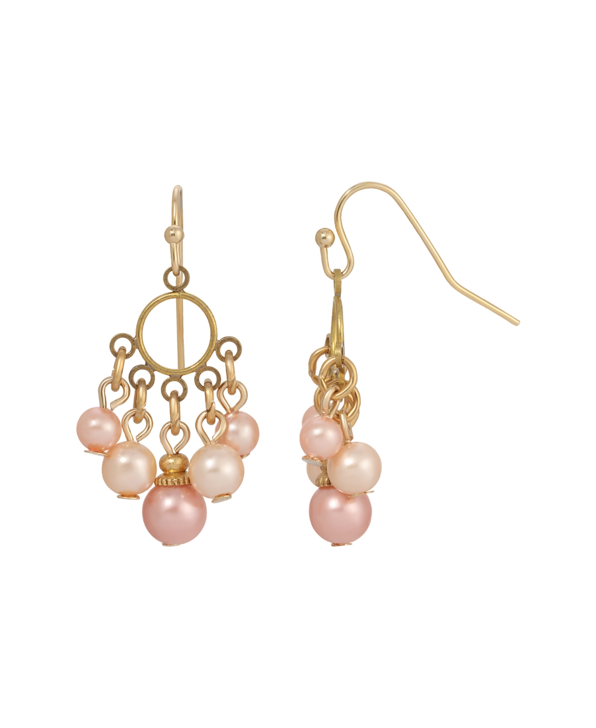 2028 Imitation Pearl Flower Drop Earrings In Multi