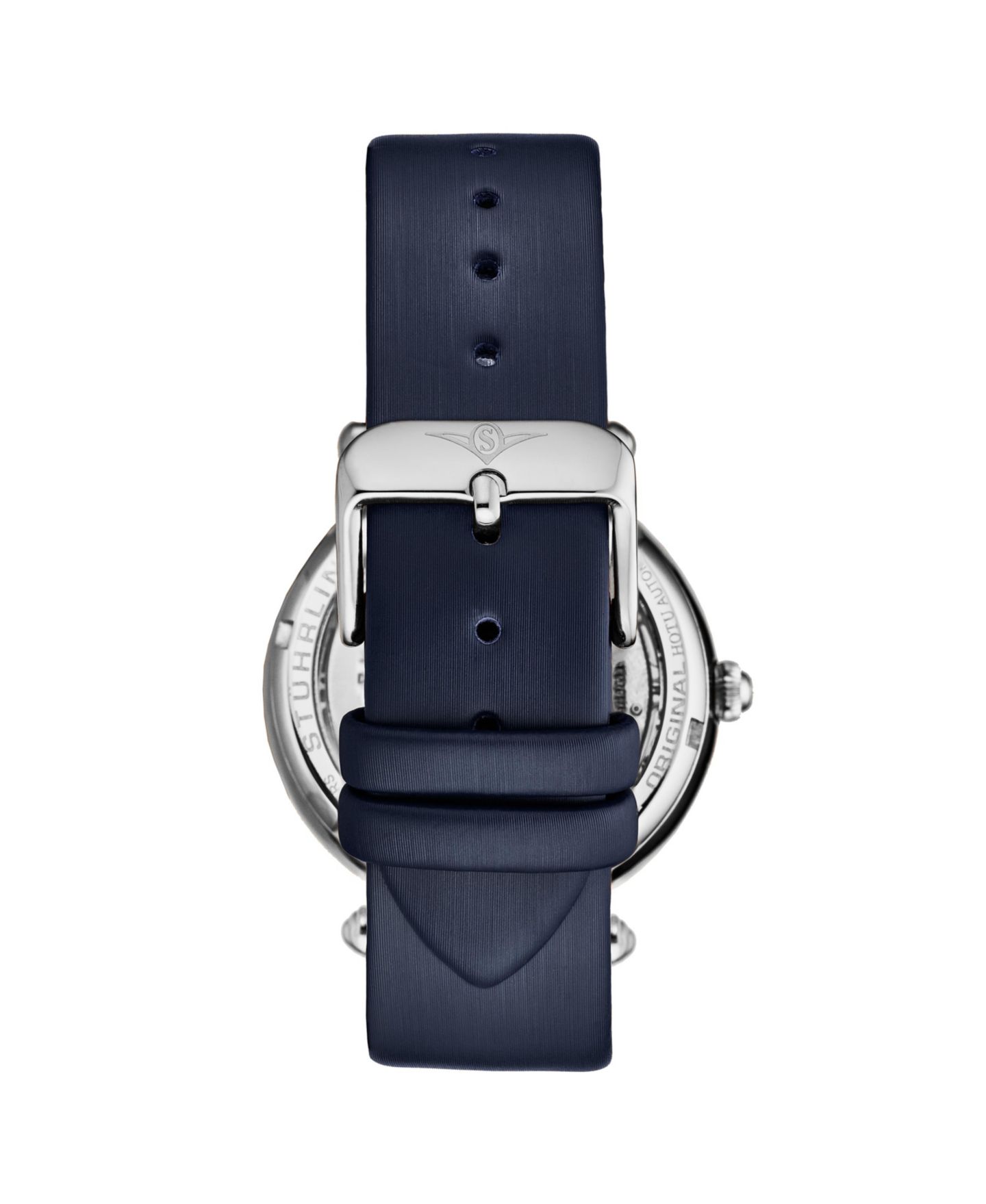 Женские часы Stuhrling Legacy Blue Leather, Silver-Tone Dial, 45mm Round Watch, цвет: Синий — фото 2