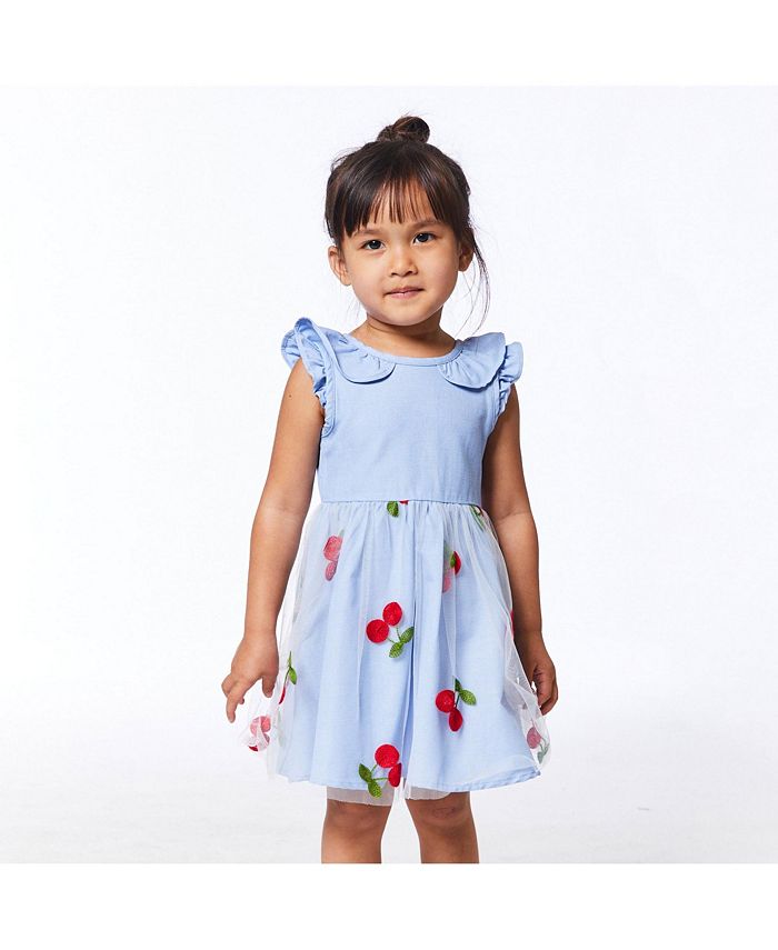 Deux par Deux Girl Dress With Tulle Skirt Light Blue - Toddler|Child ...