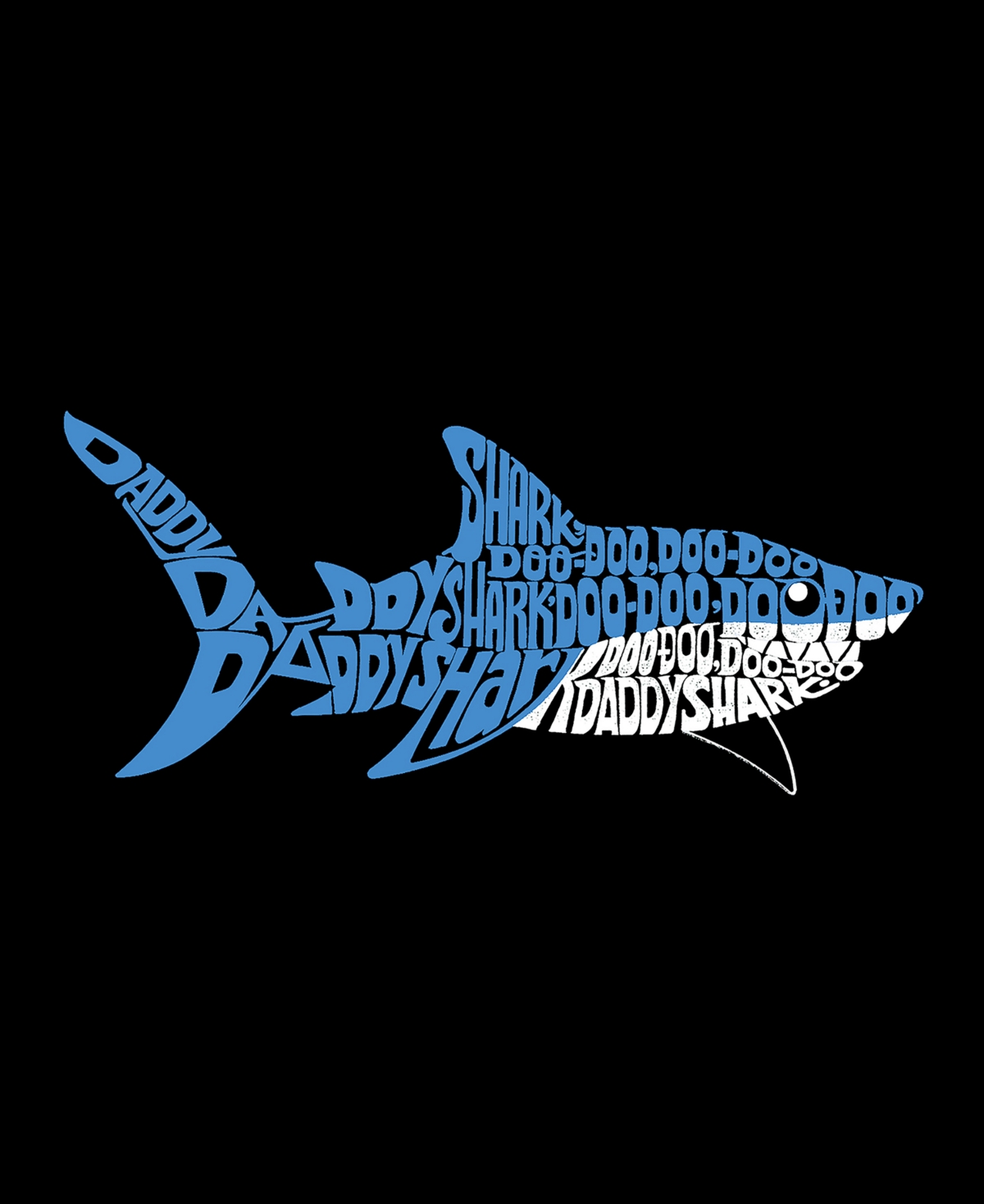 La Pop Art Men's Daddy Shark Word Short Sleeve T-shirt
