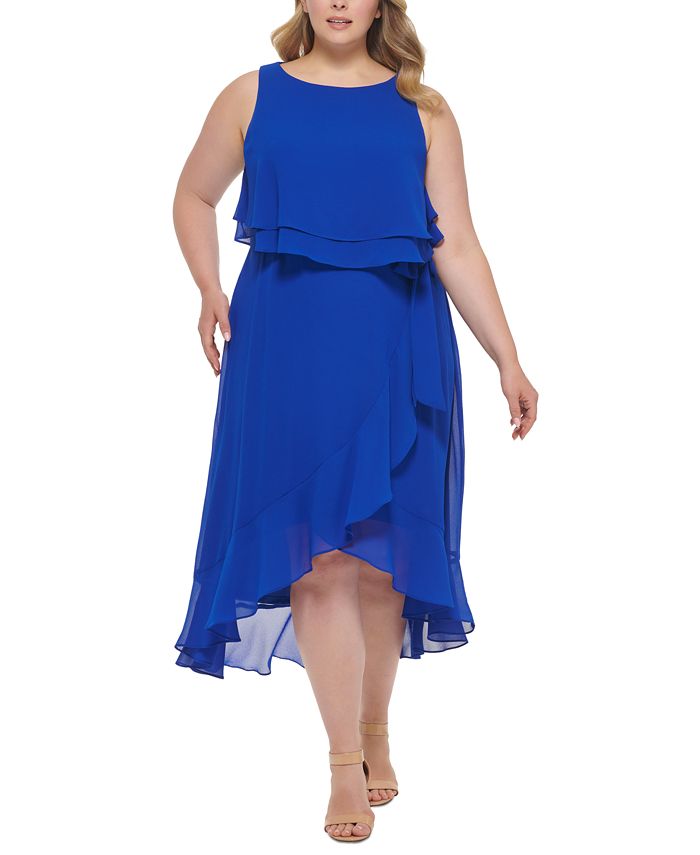 Jessica Howard Plus Size Popover HighLow Midi Dress Macy's