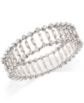 Silver-Tone Mixed Crystal Stretch Bracelet, Created for Macy's 