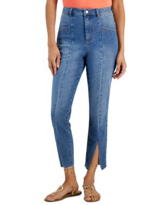 Tinseltown - Juniors' High-Rise Seamed Split-Hem Skinny Jeans