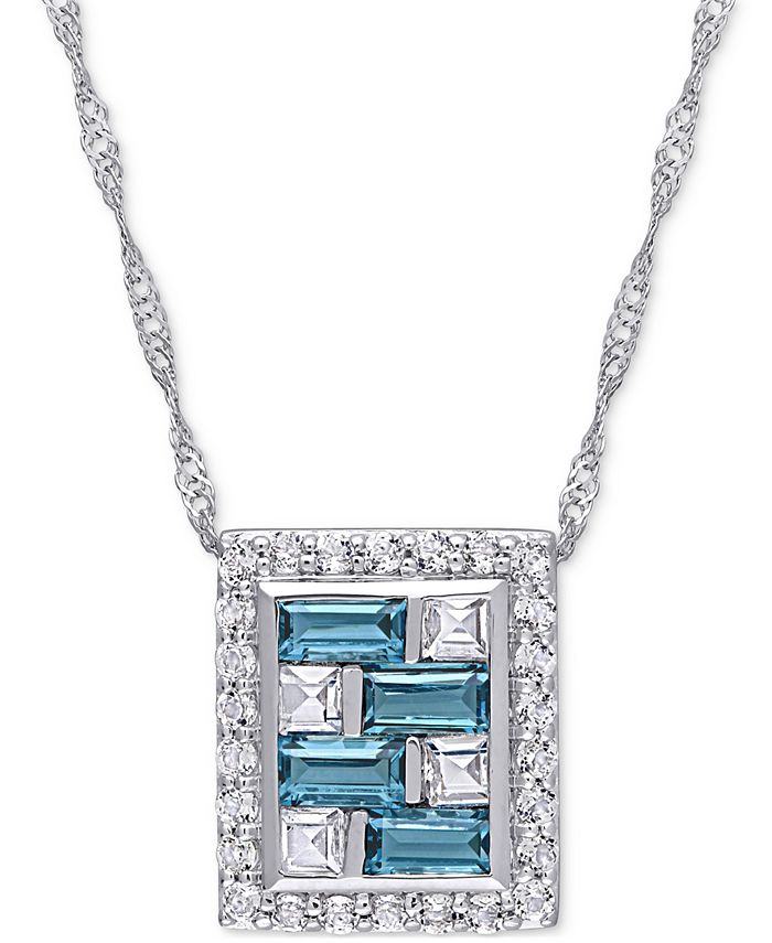 Macy's blue topaz necklace deals