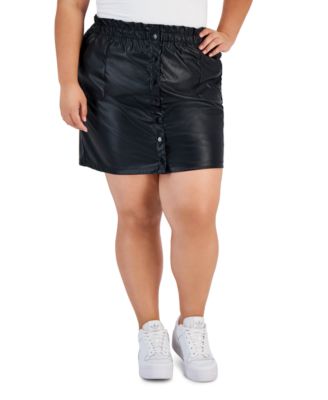 FULL CIRCLE TRENDS - Trendy Plus Size Faux-Leather Skirt