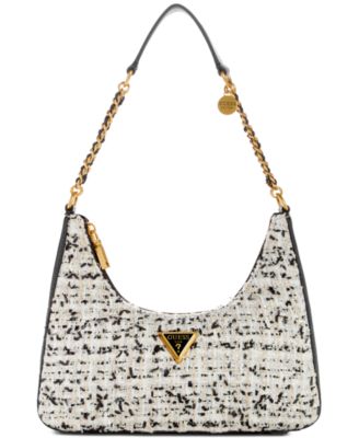 GUESS - Giully Tweed Zippered Small Shoulder Bag