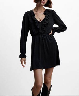 mango short ruffle dress MANGO - Lace ruffle Dress Ecru