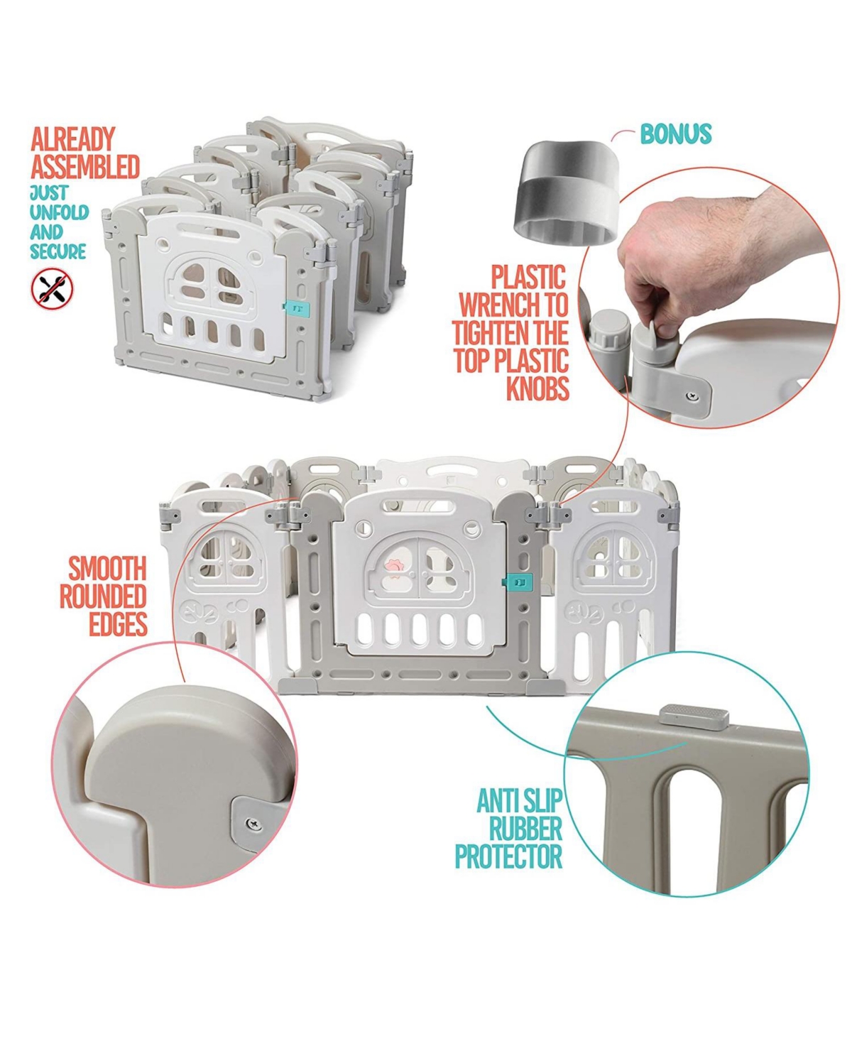 Foldable Baby Playpen 14 Panel - Kids Safety Activity Play Center