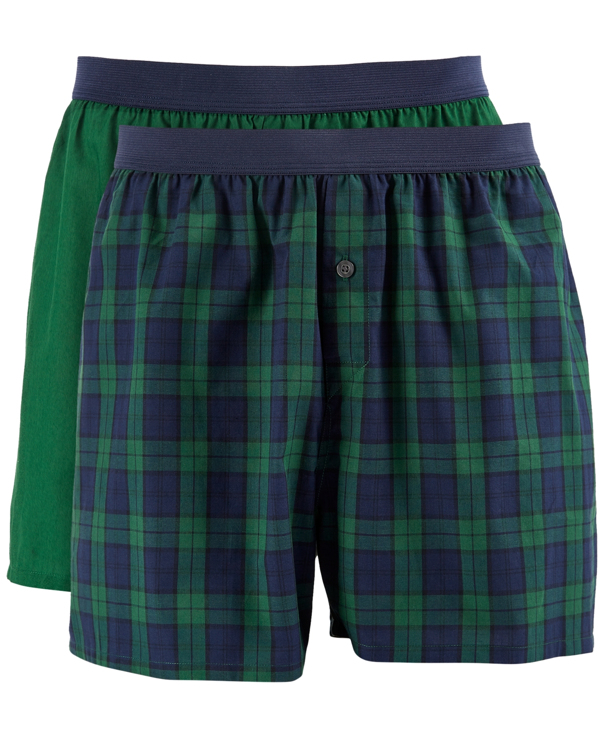 Club Room Men's 2-pk. Plaid & Solid Boxer Shorts, Created for Macy's