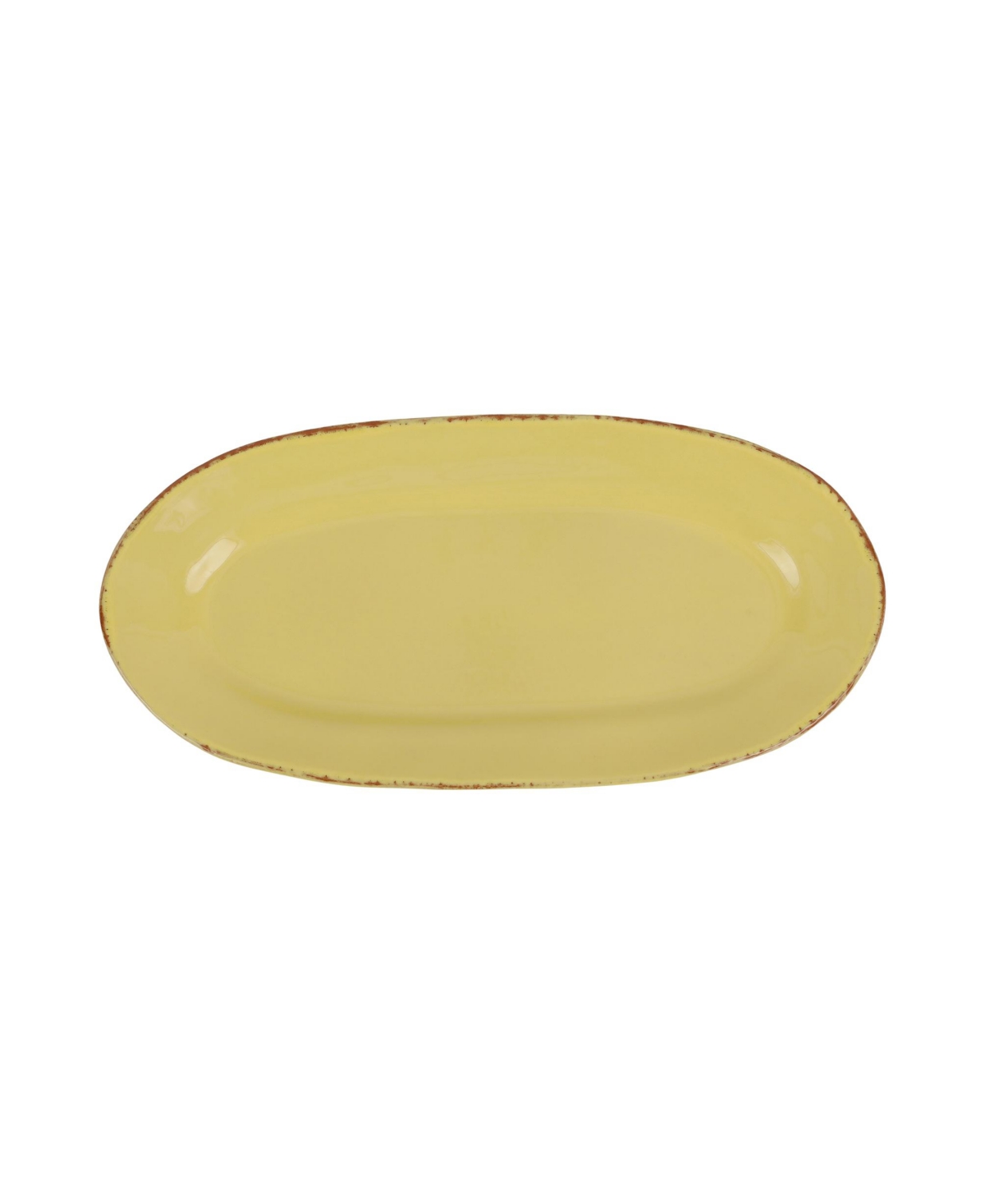 Vietri Cucina Fresca Narrow Oval Platter 16" In Yellow