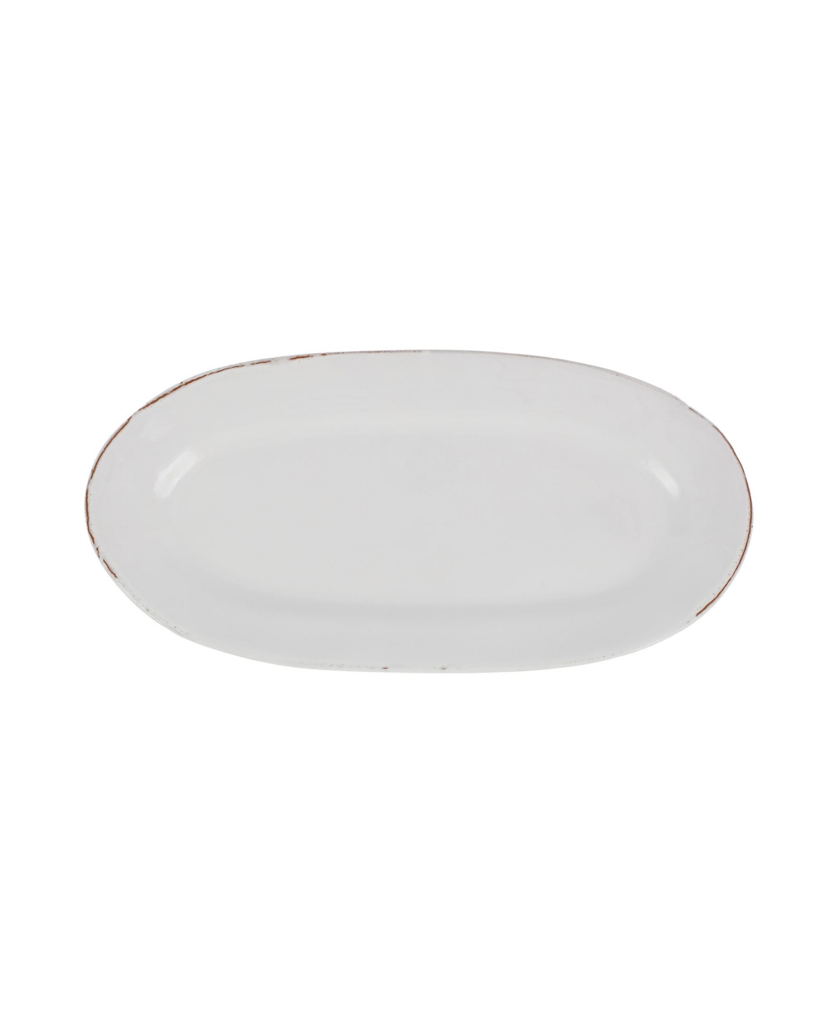 Shop Vietri Cucina Fresca Narrow Oval Platter 16" In Bianco