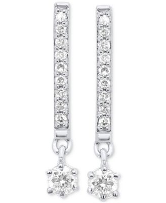 Lab-Created Diamond Dangle Earrings (1/6 ct. t.w.) in Sterling Silver or  14K Gold-Plated Sterling Silver