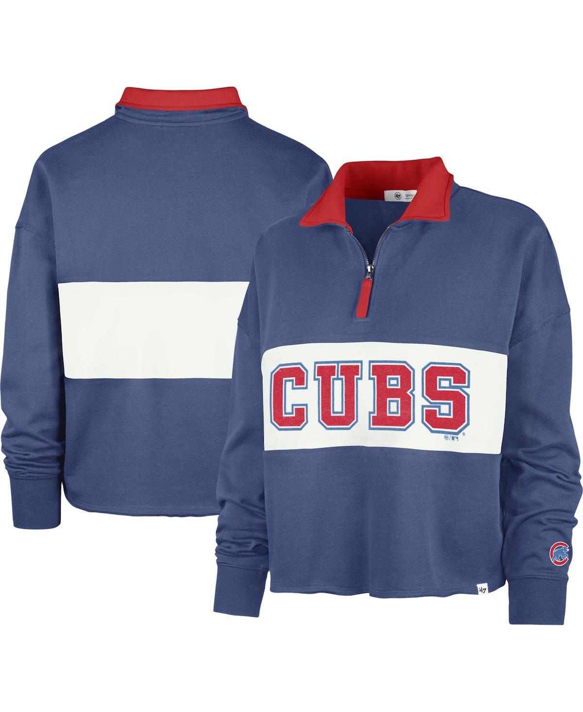 47 Brand Women's ' Royal Chicago Cubs Remi Quarter-zip Cropped Top