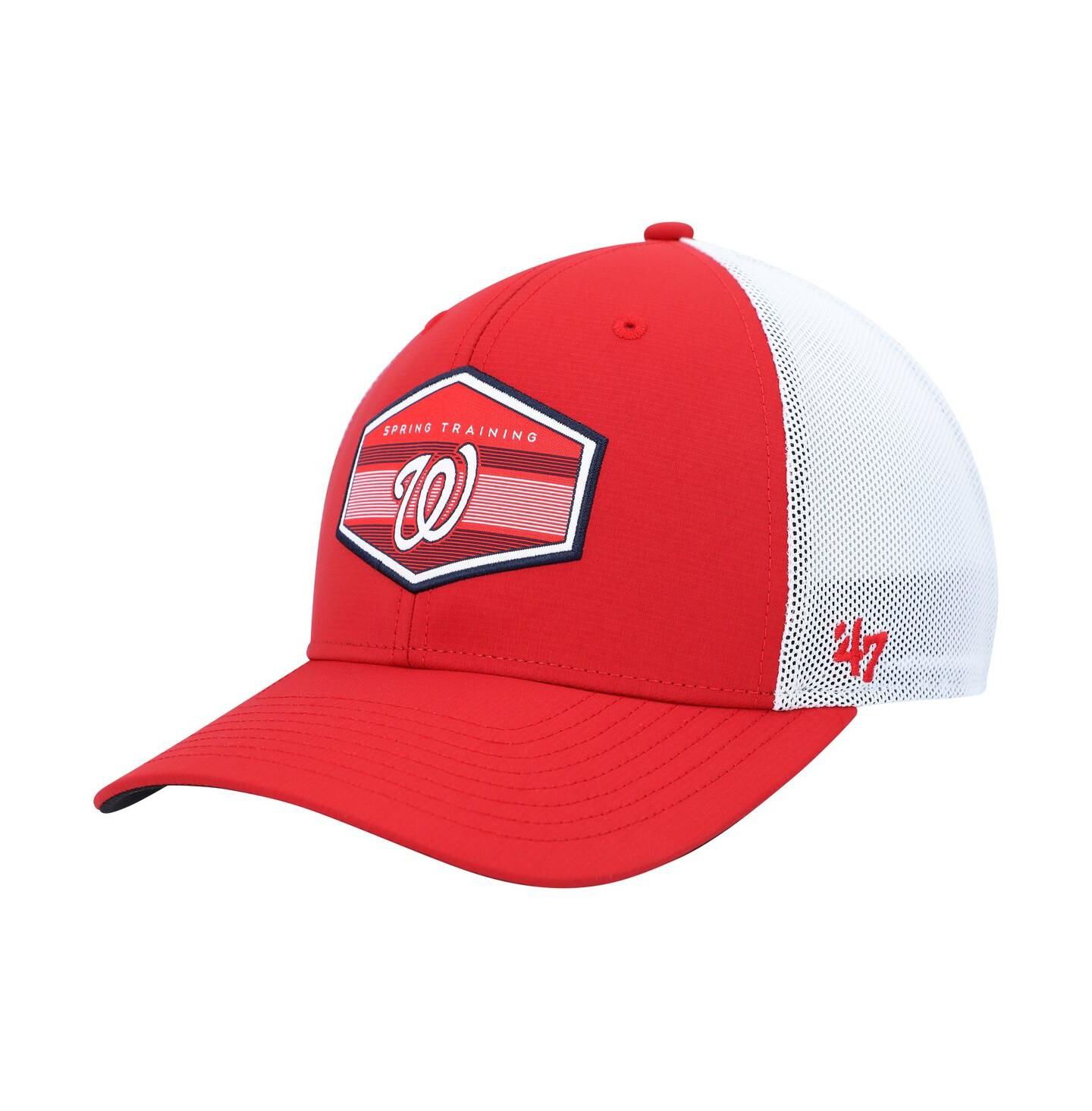 Мужская кепка '47 Brand Red, White Washington Nationals Spring Training Burgess Trucker Snapback Hat — фото 1