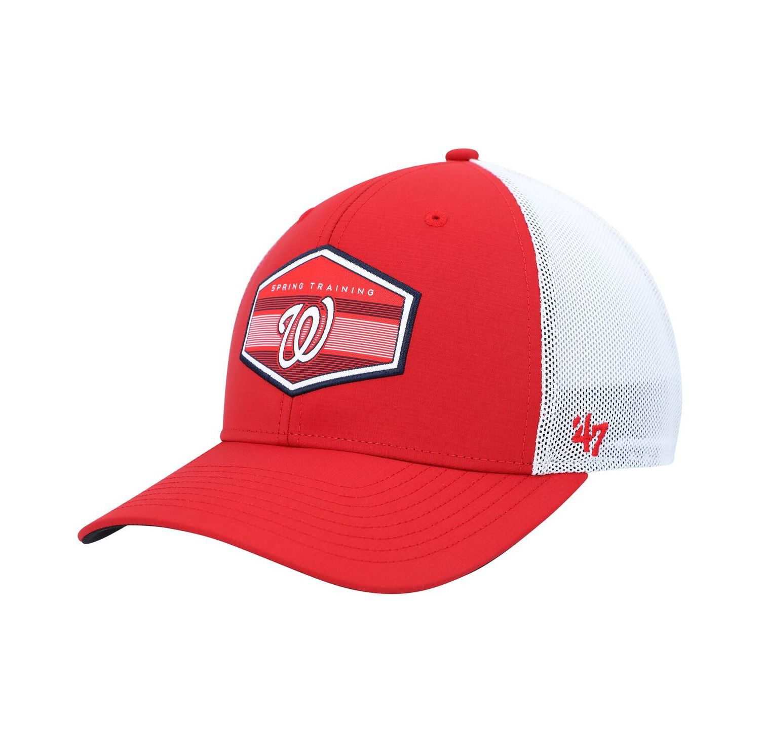 Men's Red, White Washington Nationals Spring Training Burgess Trucker Snapback Hat