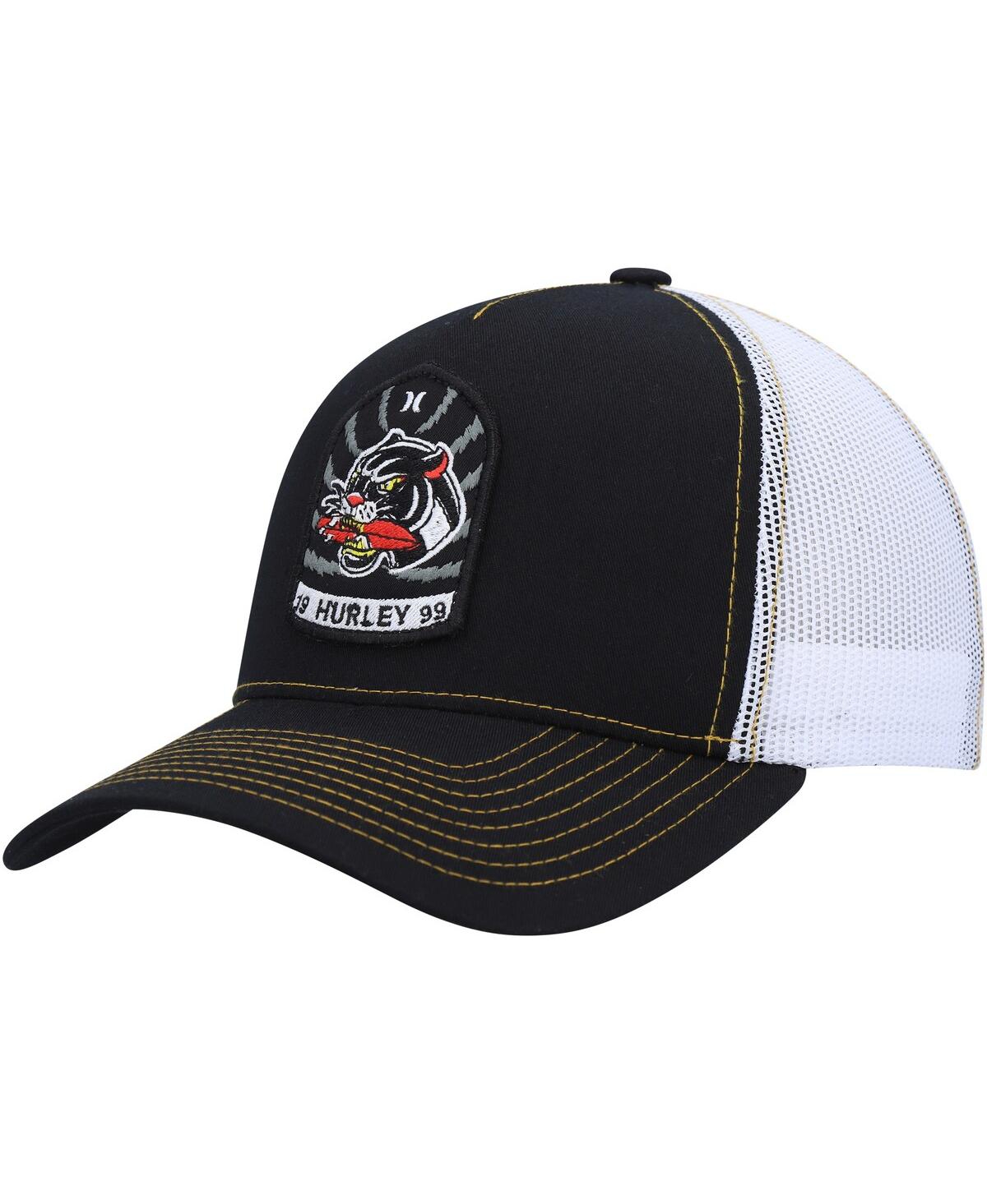 Hurley Men's  Black, White Wild Things Trucker Snapback Hat In Black,white