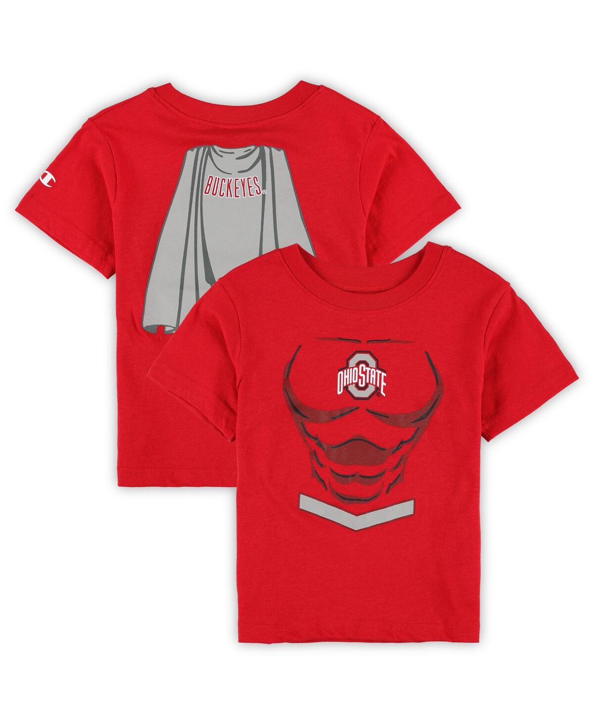 Champion Babies' Toddler Boys And Girls  Scarlet Ohio State Buckeyes Super Hero T-shirt