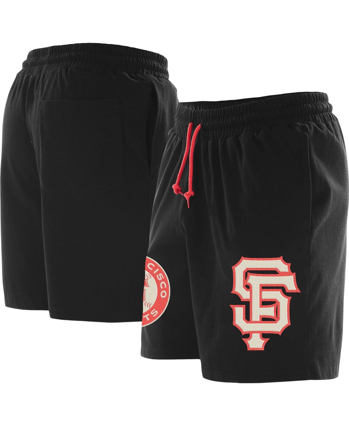 Shop New Era Men's  Black San Francisco Giants Color Pack Knit Shorts
