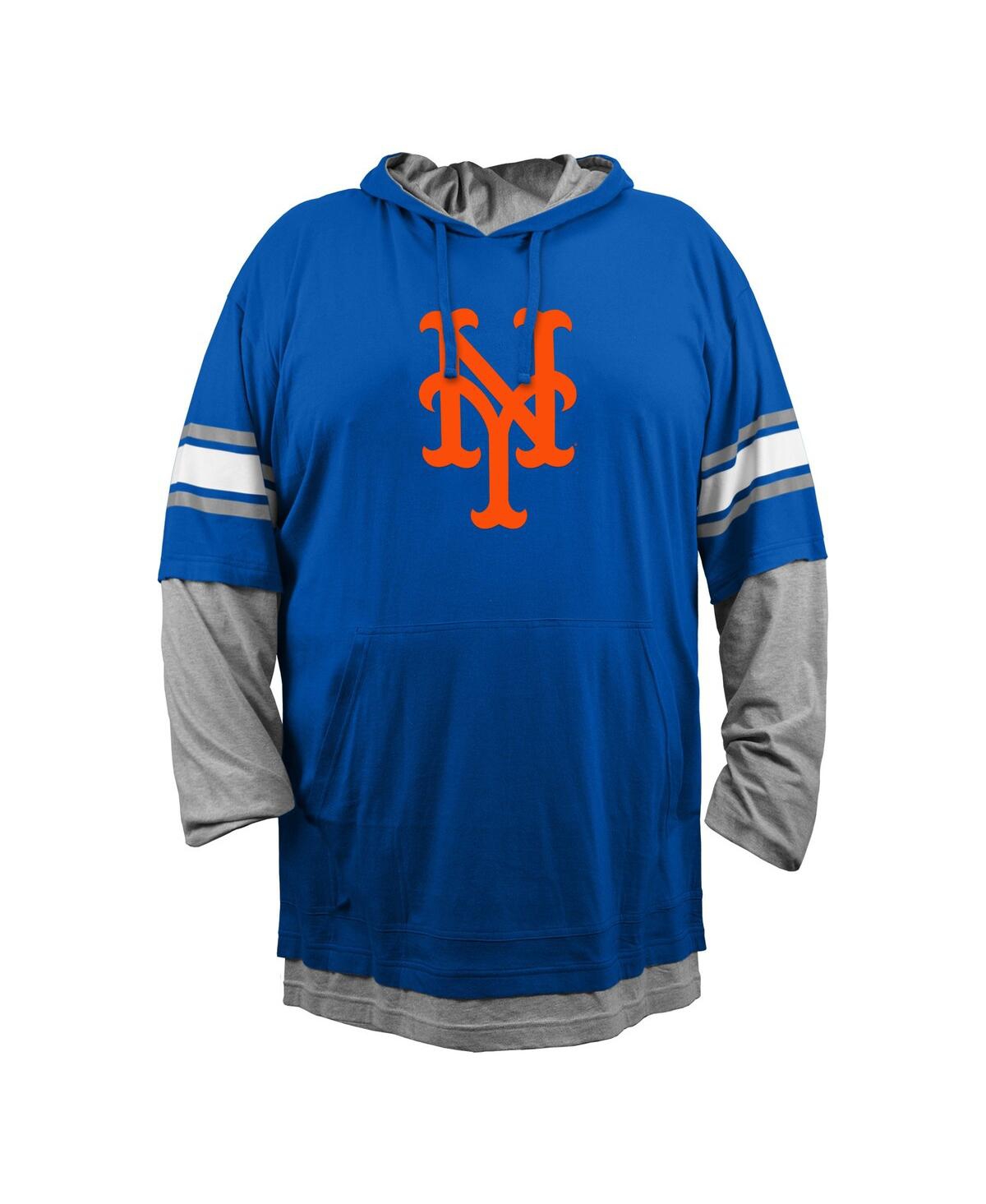 Shop New Era Men's  Royal New York Mets Big And Tall Twofer Pullover Hoodie