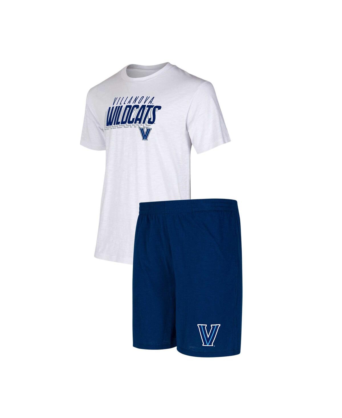 Concepts Sport Men's  Navy, White Villanova Wildcats Downfield T-shirt And Shorts Set In Navy,white