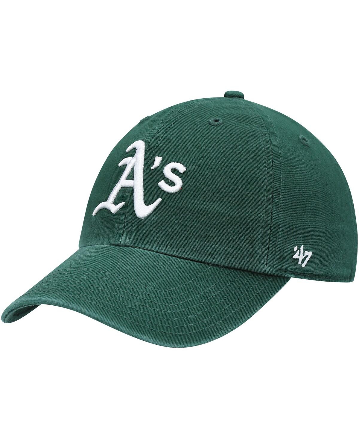 Shop 47 Brand Big Boys And Girls ' Green Oakland Athletics Team Logo Clean Up Adjustable Hat